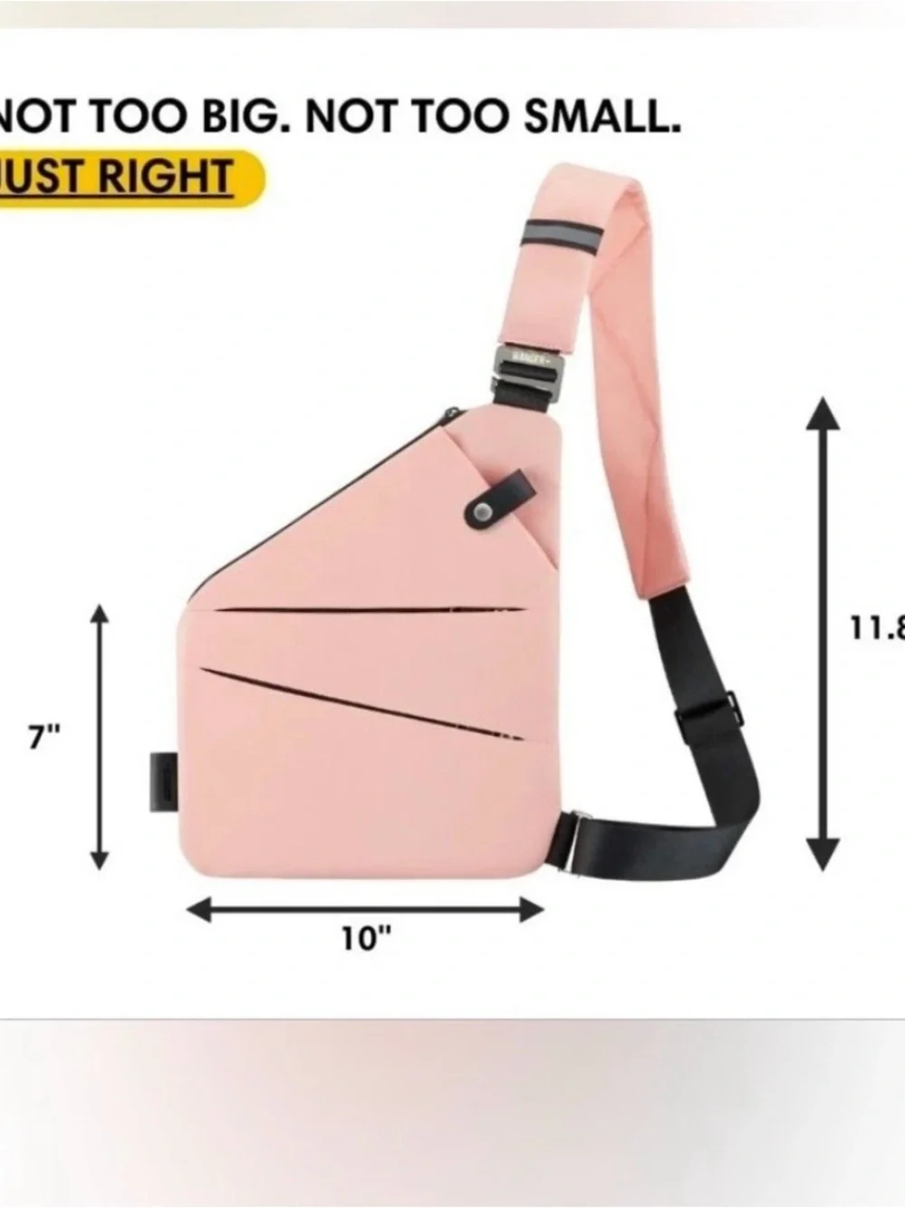 Wander+ Pink Anti-Theft Sling Bag with Angled Zip Secure Exterior Pockets